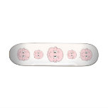 Cartoon of a cute baby, smiling. skateboard