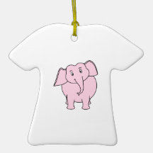 Cartoon of a Pink Elephant Ornaments