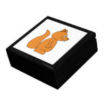 Cartoon of a Red Squirrel Gift Boxes