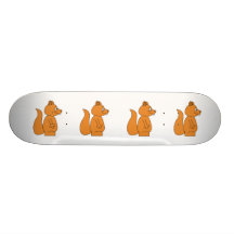 Cartoon of a Red Squirrel Skateboard