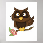 Cartoon Owl (brown) Print