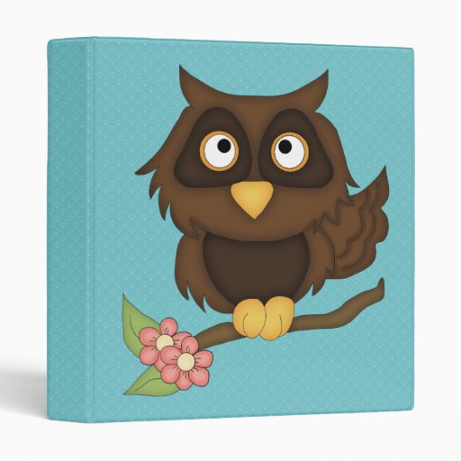 Cartoon Owl (brown) Vinyl Binder