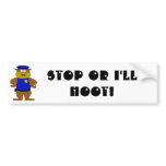 Cartoon Owl Cop Bumper Stickers