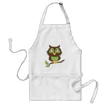 Cartoon Owl (green) Apron