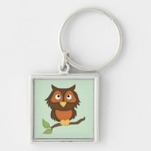 Cartoon Owl (mahogany) Key Chain