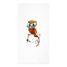 Cartoon Owl on Branch Custom Photo Card