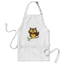 Cartoon Owl (tan) Aprons