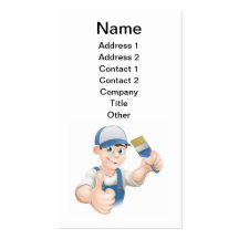 Cartoon painter decorator business card