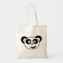 Cartoon Panda Bear Face Canvas Bag