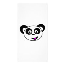 Cartoon Panda Bear Face Photo Cards