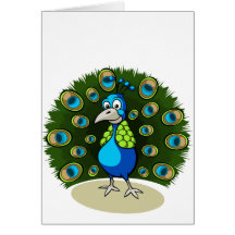 Cartoon Peacock Card
