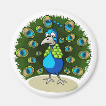 Cartoon Peacock Magnet