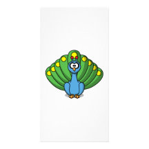 Cartoon Peacock Photo Greeting Card