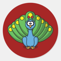 Cartoon Peacock Stickers