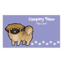 Cartoon Pekeingese (puppy cut) Business Card