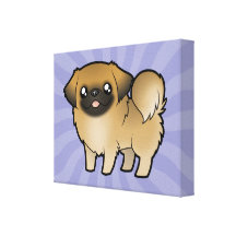 Cartoon Pekeingese (puppy cut) Canvas Print