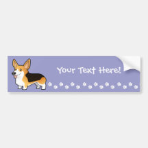 Cartoon Pembroke Welsh Corgi Bumper Stickers