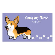 Cartoon Pembroke Welsh Corgi Business Card