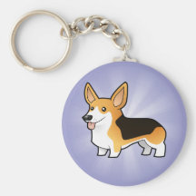 Cartoon Pembroke Welsh Corgi Keychains