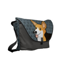 Cartoon Pembroke Welsh Corgi Messenger Bag