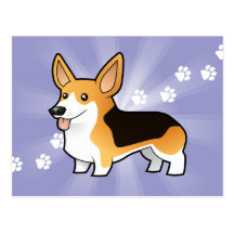 Cartoon Pembroke Welsh Corgi Post Cards