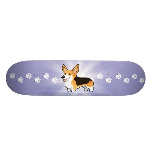 Cartoon Pembroke Welsh Corgi Skate Boards