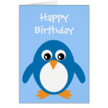 Cartoon penguin birthday card