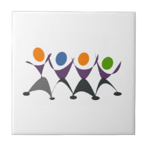 Cartoon People Dancing Tile