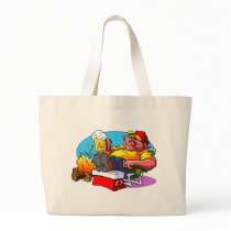 Cartoon Pig Roast Canvas Bag
