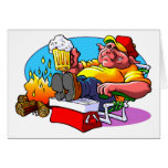 Cartoon Pig Roast Greeting Card