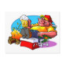 Cartoon Pig Roast Postcard