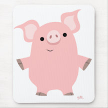 Cartoon Pig standing up mousepad