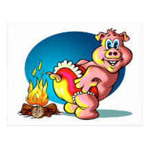 Cartoon Piglet Postcard