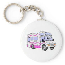 Cartoon Pink Camper Keychain