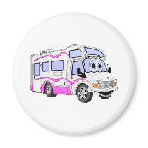 Cartoon Pink Camper Fridge Magnet