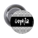 Cartoon Pirate Skulls & Bones Party Name Tag Button