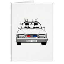Cartoon Police Car Greeting Card