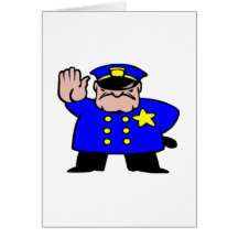 Cartoon Police Officer Greeting Cards