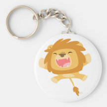 Cartoon Pouncing Lion keychain