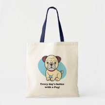 Cartoon Pug Bag
