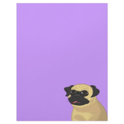 Cartoon Pug Face Customized Letterhead by doggydoodles