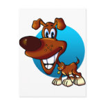Cartoon Puppy Smiling Postcard