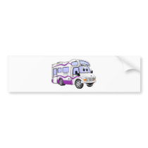 Cartoon Purple Camper Bumper Sticker