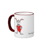 Cartoon Rabbit With Big Heart Coffee Mug