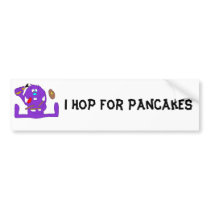 Cartoon Rabbit With Pancakes Bumper Stickers