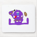 Cartoon Rabbit With Pancakes mousepads