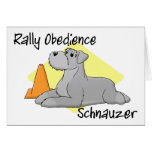 Cartoon Rally Obedience Schnauzer Greeting Card