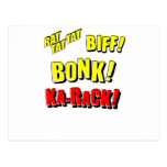 Cartoon RAT TAT TAT, BIFF! BONK! KA-RACK! Post Cards