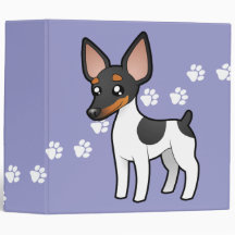 Cartoon Rat Terrier / Toy Fox Terrier 3 Ring Binders