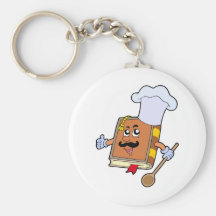 Cartoon recipe book keychain
